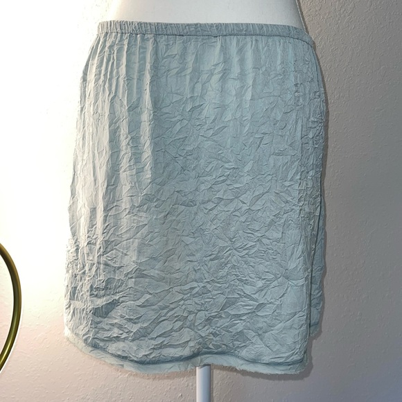 FREE PEOPLE Intimately Shine Time Half Slip Skirt Sage Crinkle SZ S NTW - Picture 3 of 7